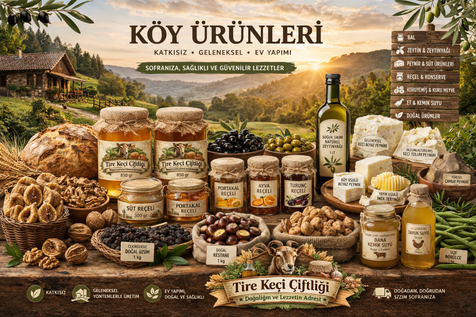 Köy ürünleriyle doğal lezzetler
